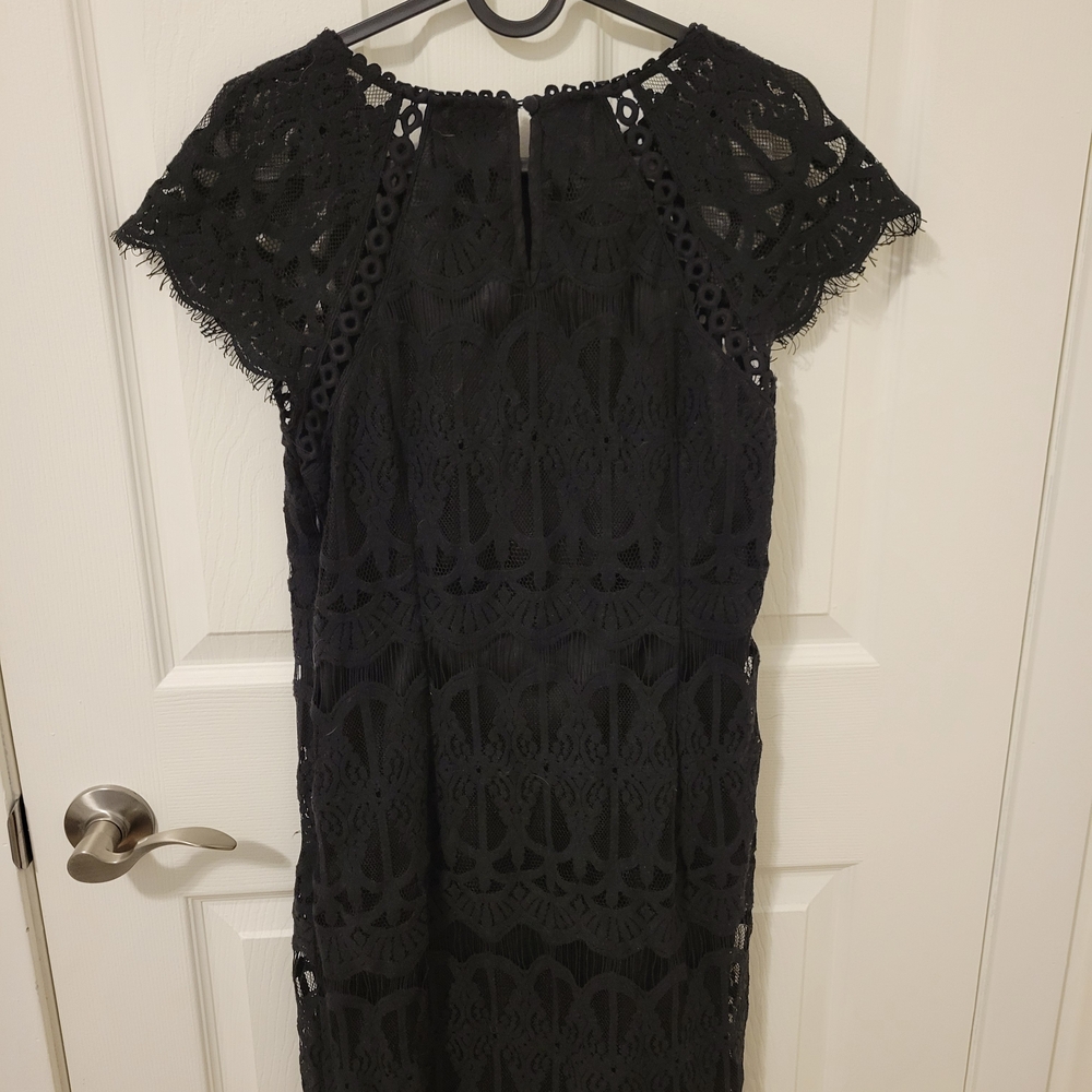 twik Black Lace Midi Dress